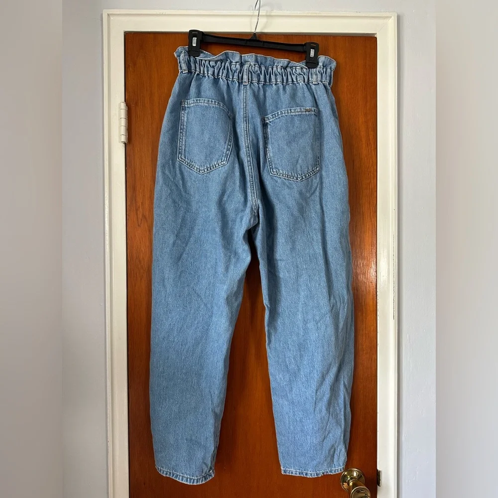 Zara Light Blue Paperbag Waist Jeans - Picture 4 of 6